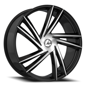 DOORBUSTER PRICING! - Azara Aza-529 Wheel 22x9.5 6x135 & 6x139.7 Gloss Black & Machined 22mm | AZA-52922955722BM