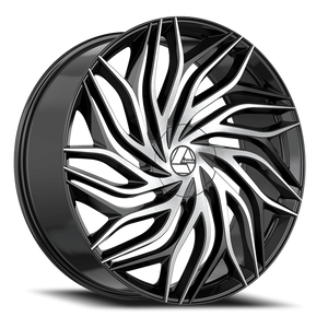 DOORBUSTER PRICING! - Azara Aza-537 Wheel 22x8.5 5x114.3 & 5x120 Gloss Black & Machined 38mm | AZA-53722853838BM