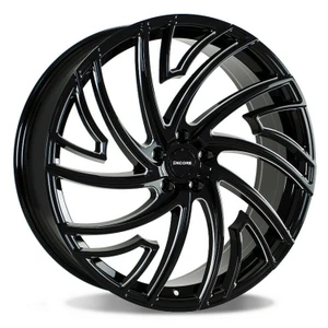 Encore Alloys ENC103 Wheels Rims 22x8 5x4.5 (5x114.3) Black Milled 40mm | WENC103-3918