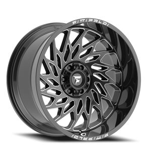 Fittipaldi Offroad Fa20Bm Wheel 22x12 8x165.1 Gloss Black Milled -44mm | FA20-22128165N44BM