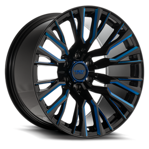 Force Off-Road F48 Wheels Rims 20x10 6x5.5 (6x139.7) Black Milled Blue Tint -12mm | F4820106139.7-12GB/M-BLUETINT