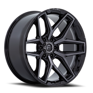Fuel Flux Wheel 22x12 6x135 Gloss Black w/ Brushed Face & Gray Tint -44mm - MINIMUM PURCHASE OF 4 WHEELS - FREE T-SHIRT INCLUDED! | FC854BT22126344N
