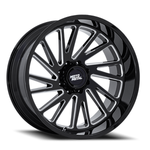 Moto Metal Mo811 Combat Wheel 22x12 6x135 Gloss Black Milled -44mm - MINIMUM PURCHASE OF 4 WHEELS - FREE T-SHIRT INCLUDED! | MO811BE22126344N