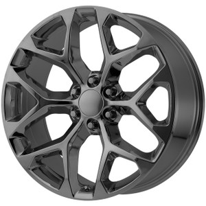 Strada Snowflake R176 Wheels Rims 24x10 6x5.5 (6x139.7) Black Chrome 31mm | R176-463931BC
