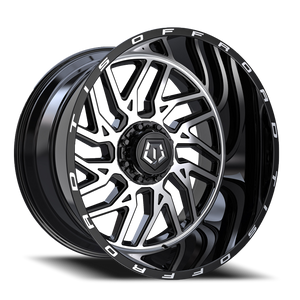 DOORBUSTER PRICING! - Tis 544Mb Wheel 22x12 8x165.1 Gloss Black w/ Machined Face -44mm - FREE T-SHIRT INCLUDED! | 544MB-2228144S