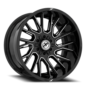 DOORBUSTER PRICING! - Xf Off-Road Xf-230 Wheel 17x9 5x127 & 5x139.7 Gloss Black & Machined 12mm | XF-23017904312GBM