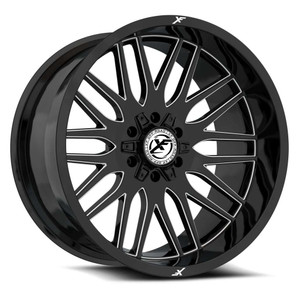 XF Off-Road Xf-240 Wheels Rims 17x9 6x135 6x5.5 (6x139.7) Black Milled 12mm | XF-24017905712GBML