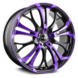 Hd Wheels Spinout 22x8.5 5x115 5x120 Purple Black Machine 20 Wheels