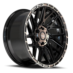 DOORBUSTER PRICING! - 4Play 4Ps28 Wheel 20x9 5x127 & 5x139.7 Gloss Black w/ Brushed Face & Tinted Clear -6mm - FREE T-SHIRT INCLUDED! | 4PS28-20090-5D55-6BBT