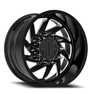 Adf Contractor Left - Wheel 24x12 8x165.1 Gloss Black/Machined -40mm - FREE T-SHIRT INCLUDED! - MINIMUM PURCHASE OF 4 WHEELS | S203BM241220-40L