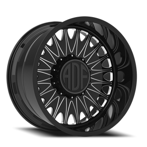 Adf Roulette Wheel 24x14 5x150 Gloss Black/Machined -76mm - FREE T-SHIRT INCLUDED! - MINIMUM PURCHASE OF 4 WHEELS | S305BM241415-76