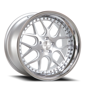 DOORBUSTER PRICING! - Rennen Csl-2 Wheel 20x8.5 5x112 Silver Brushed w/ Chrome Step Lip 40mm - FREE T-SHIRT INCLUDED! | SL220850H040CSX101