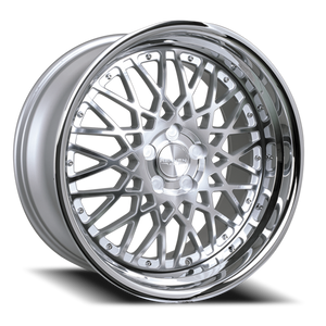 DOORBUSTER PRICING! - Rennen Csl-5 Wheel 20x8.5 5x120 Silver Brushed w/ Chrome Step Lip 25mm - FREE T-SHIRT INCLUDED! | SL520850K025CSX101