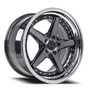 DOORBUSTER PRICING! - Rennen Csl-7 Wheel 19x8.5 5x114.3 Tinted Black w/ Chrome Step Lip 25mm - FREE T-SHIRT INCLUDED! | Sl719850I025CTB101