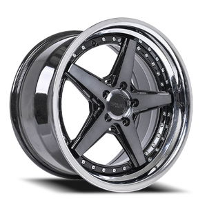 DOORBUSTER PRICING! - Rennen Csl-7 Wheel 20x9 5x112 Tinted Black w/ Chrome Step Lip 33mm - FREE T-SHIRT INCLUDED! | SL720900H033CTB101