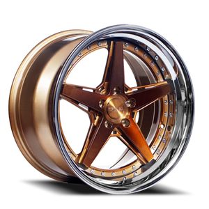 DOORBUSTER PRICING! - Rennen Csl-7 Wheel 19x8.5 5x114.3 Tinted Bronze w/ Chrome Step Lip 33mm - FREE T-SHIRT INCLUDED! | Sl719850I033CTN101