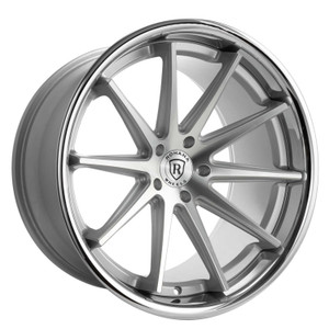 Rohana Rfc10 Wheels Rims 19x8.5 5x112 Machine Silver W/ Chrome Lip 25mm | RFC1019855112MS25