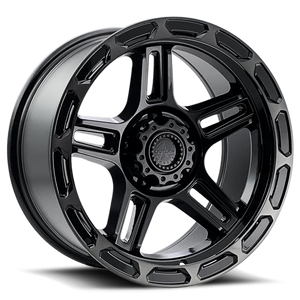 DOORBUSTER PRICING! - American Outlaw Piston Wheel 20x9 5x127 Black w/ Machined Flange & Black Tint -10mm | 138-2973BT