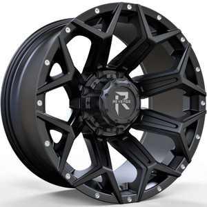 Revenge Rv202 Wheels Rims 20x10 8x170 Satin Black W/ Milled Lip -19mm | RV202-20108170-19DFB