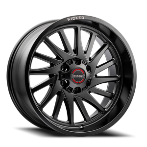 DOORBUSTER PRICING! - Wicked Offroad W936 Wheel 20x10 5x127 Satin Black w/ Milled Logo -19mm | W936200550-19MB