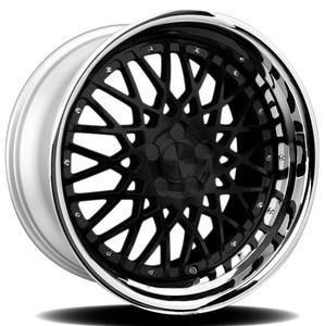 Rennen Csl-5 Wheels Rims 20x10 Blank Custom Drilled Gloss Black W/ Chrome Step Lip 18mm | SL520100ZZ18CB0101