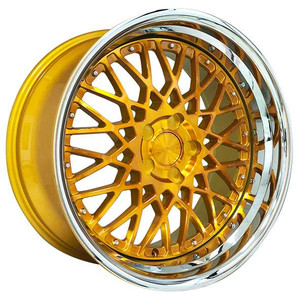 Rennen Csl-5 Wheels Rims 20x10 Blank Custom Drilled Tinted Gold W/ Chrome Step Lip 18mm | SL520100ZZ18CTY101