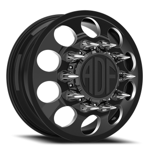 Adf Big Mac Dually Wheel 22x8.25 8x165.1 Gloss Black/Machined 144mm - FREE T-SHIRT INCLUDED! | D102BM228222+144
