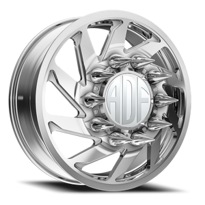 Adf Contractor Left Dually Wheel 26x8.25 8x165.1 Polished 132mm - FREE T-SHIRT INCLUDED! - MINIMUM PURCHASE OF 4 WHEELS | D203PP268222+132L