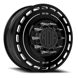 Adf Ltd Dually - Wheel 22x8.25 8x165.1 Gloss Black/Machined 144mm - FREE T-SHIRT INCLUDED! | D204BM228220+144