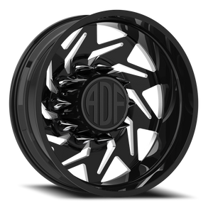 Adf Flex Right Dually Wheel - 22x8.25 8x165.1 Gloss Black/Machined -167mm - FREE T-SHIRT INCLUDED! | D205BM228220-167R