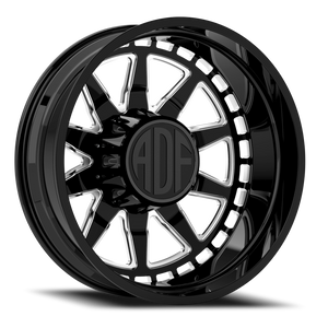 Adf Taladega Dually Wheel 20x8.25 8x200 Gloss Black/Machined -167mm - FREE T-SHIRT INCLUDED! | D302BM208225-167