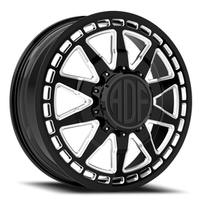 Adf Taladega Dually - Wheel 22x8.25 8x165.1 Gloss Black/Machined 144mm - FREE T-SHIRT INCLUDED! | D302BM228220+144