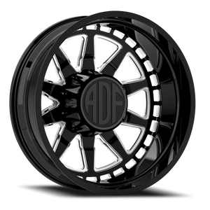 Adf Taladega Dually Wheel 24x8.25 8x210 Gloss Black/Machined -167mm - FREE T-SHIRT INCLUDED! | D302BM248226-167