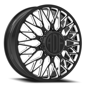 Adf Techno Mesh Dually Wheel 20x8.25 8x165.1 Gloss Black/Machined 144mm - FREE T-SHIRT INCLUDED! | D303BM208222+144