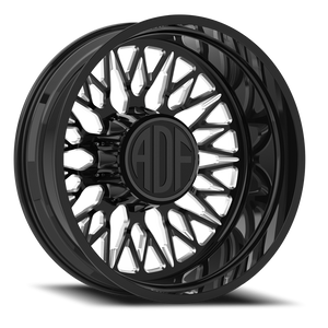 Adf Techno Mesh Dually - Wheel 24x8.25 8x165.1 Gloss Black/Machined -167mm - FREE T-SHIRT INCLUDED! | D303BM248220-167