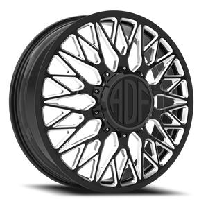 Adf Techno Mesh Dually Wheel 28x8.25 8x170 Gloss Black/Machined 132mm - FREE T-SHIRT INCLUDED! - MINIMUM PURCHASE OF 4 WHEELS | D303BM288223+132