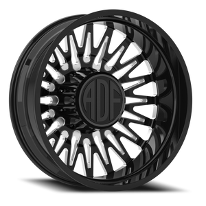 Adf Bobtail Dually Wheel 26x8.25 8x200 Gloss Black/Machined -156mm - FREE T-SHIRT INCLUDED! - MINIMUM PURCHASE OF 4 WHEELS | D304BM268225-156