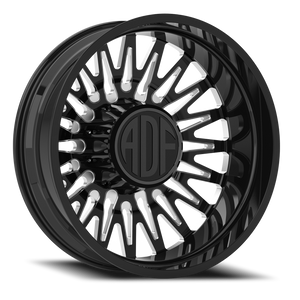 Adf Bobtail Dually Wheel 26x8.25 8x210 Gloss Black/Machined -156mm - FREE T-SHIRT INCLUDED! - MINIMUM PURCHASE OF 4 WHEELS | D304BM268226-156