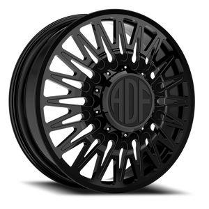 Adf Bobtail Dually Wheel 22x8.25 8x165.1 Gloss Black 144mm - FREE T-SHIRT INCLUDED! | D304GB228222+144