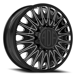 Adf Roulette Dually Wheel 20x8.25 8x170 Gloss Black/Machined 144mm - FREE T-SHIRT INCLUDED! | D305BM208223+144