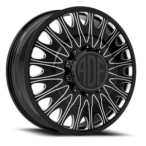 Adf Roulette Dually Wheel 22x8.25 10x225 Gloss Black/Machined 144mm - FREE T-SHIRT INCLUDED! | D305BM228227+144
