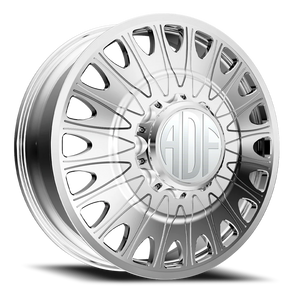 Adf Roulette Dually Wheel - 26x8.25 8x165.1 Polished 132mm - FREE T-SHIRT INCLUDED! - MINIMUM PURCHASE OF 4 WHEELS | D305PP268221+132