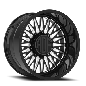 Adf Bobtail Dually Wheel 24x14 8x210 Gloss Black/Machined -76mm - FREE T-SHIRT INCLUDED! - MINIMUM PURCHASE OF 4 WHEELS | S304BM241426-76