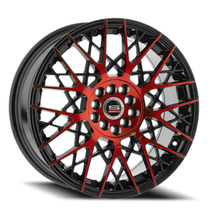 DOORBUSTER PRICING! - Spec-1 Sp-53 - Wheel - 17x7.5 5x110 & 5x114.3 Gloss Black & Red Machined 42mm | SP-5317753542BMR