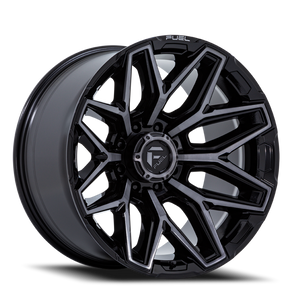 Fuel Flux Wheel 22x12 8x165.1 Gloss Black Brushed Face With Gray Tint -44mm - MINIMUM PURCHASE OF 4 WHEELS - FREE T-SHIRT INCLUDED! | FC854BT22128044N