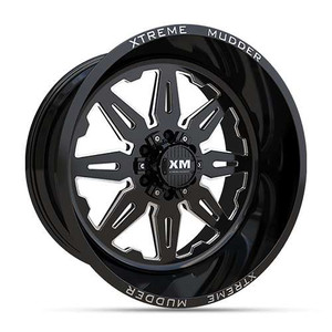 Xm Offroad Xm-350 Wheels Rims 22x12 5x139.7 5x150 Black Milled -44mm | XM350221251397515044110BM