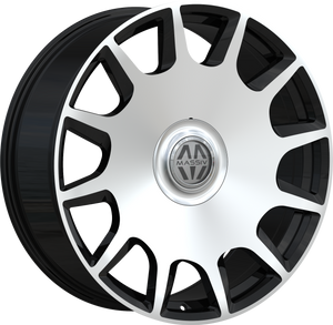 Massiv 927 Wheels Rims 22x9 5x114.3 5x120 Black Machined W/ Floating Cap 40mm | MAS927-22913BM-FC