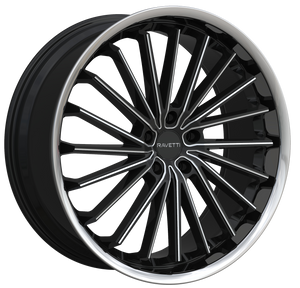 Ravetti M14 Wheels Rims 20x8.5 5x120 Silver Milled W/ Stainless Lip 15mm | RAV-M14-2867BMW