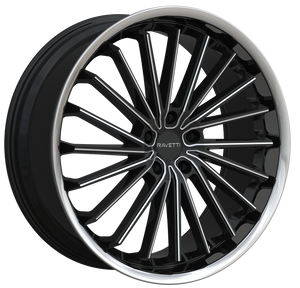 Ravetti M14 Wheels Rims 22x9 5x120 Silver Milled W/ Stainless Lip 20mm | RAV-M14-22967BMW