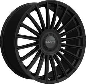 Ravetti M17 Wheels Rims 20x8.5 5x112 5x114.3 Gloss Black W/ Floating Cap 38mm | RAV-M17-2845B-FC